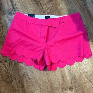 Hot Pink J Crew Scalloped short.  4” inseam.  Size 12 nwt